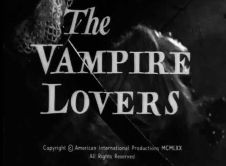 the vampire lovers title screen in an old movie