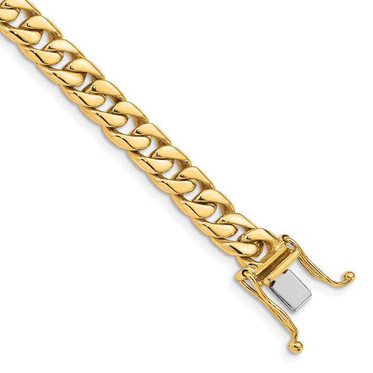 14k Yellow Gold Hand Polished Finish 6 Flat Beveled Solid Link Curb Chain with Lobster Clasp Clasp Bracelet, Fine Jewelry Bracelets, Gold Hands, Bracelet Clasps, Gemstone Bracelets, Bracelets And Charms, Chain Styles, Link Bracelets, Gemstone Earrings