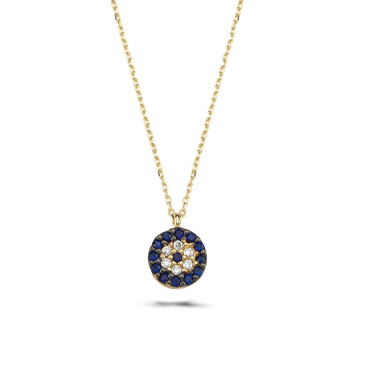 14K Solid Gold Evil Eye Necklace Gold Evil Eye Necklace, Evil Eye Necklace Gold, Evil Eye Design, White Gold Necklace, Rose Gold White, White Gold Necklaces, Eye Design, Evil Eye Necklace, Eye Necklace