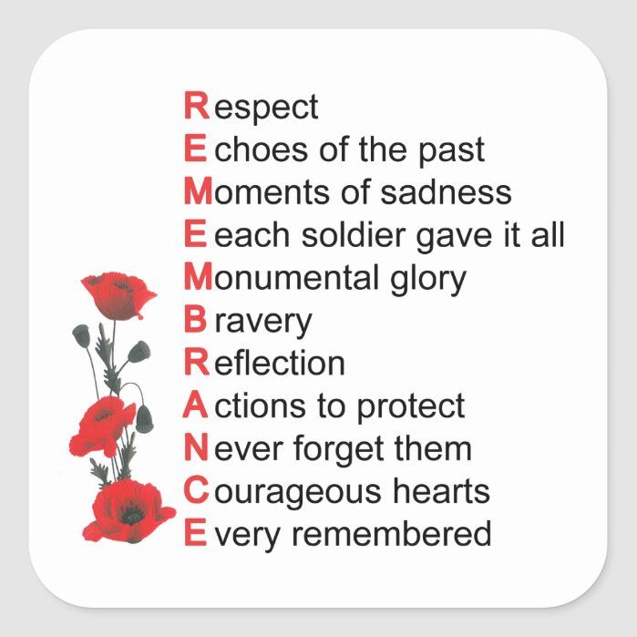 a poem written in red and black on a white square sticker with the words respect