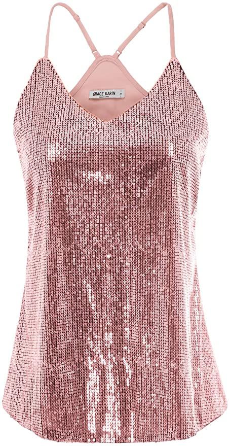 GRACE KARIN Women's Sleeveless Sparkle Shimmer Camisole Vest Sequin Tank Tops at Amazon Women’s Clothing store Concert Outfit Ideas, New Years Outfit, Eve Outfit, New Years Eve Outfits, Sequin Tank, Sequin Tank Tops, Amazon Women, Womens Midi Dresses, Look Chic