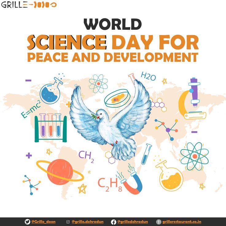 the cover of world science day for peace and development, with an image of a dove flying