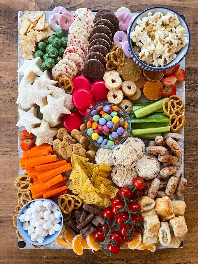 a platter filled with different types of snacks