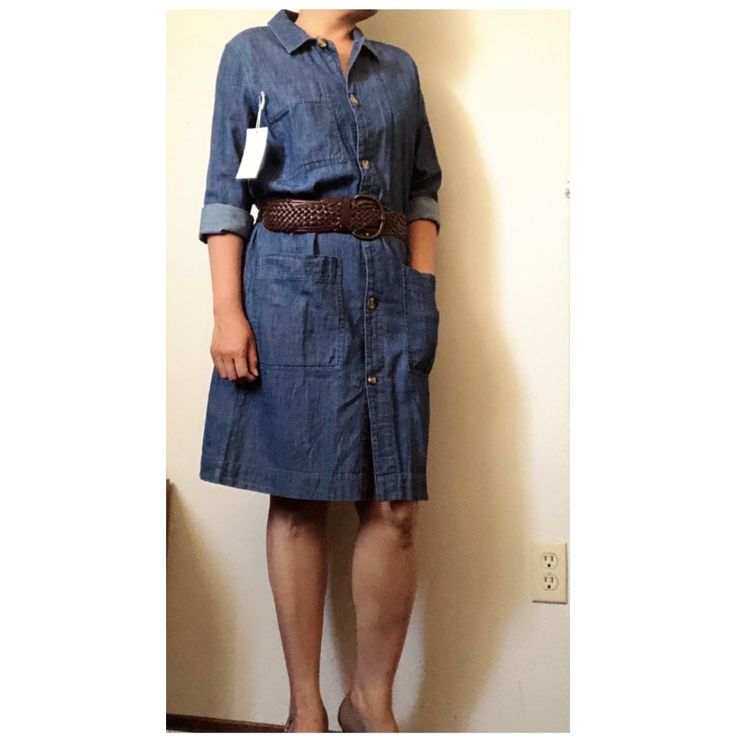 Forever21 Button Down Denim Shirt Dress **Belt Included ** Item Details Size: Medium Pit-To-Pit : 20”. Length: 37” Color: Denim Blue Material: 100% Cotton Design Features: Buttons Down Dress Length: Knee Length Sleeve Length: Long Sleeve 19” Occasion: Casual Dress Style: Shirt Dress Condition: Great.Unused. Purchased New** With Tag** Denim Blue Shirt Dress With Button Closure, Button-up Medium Wash Shirt Dress, Medium Wash Button-up Shirt Dress, Trendy Button-up Denim Dress For Workwear, Relaxed Fit Denim Dress With Button Closure For Work, Button-up Denim Dress With Buttoned Pockets For Workwear, Button-up Denim Blue Shirt Dress With Buttons, Casual Denim Dress With Snap Buttons For Work, Collared Medium Wash Shirt Dress With Buttons