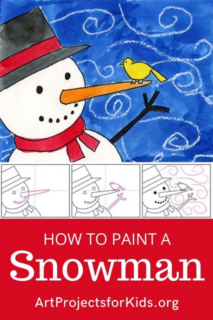 the book how to paint a snowman is shown with pictures of a bird on it