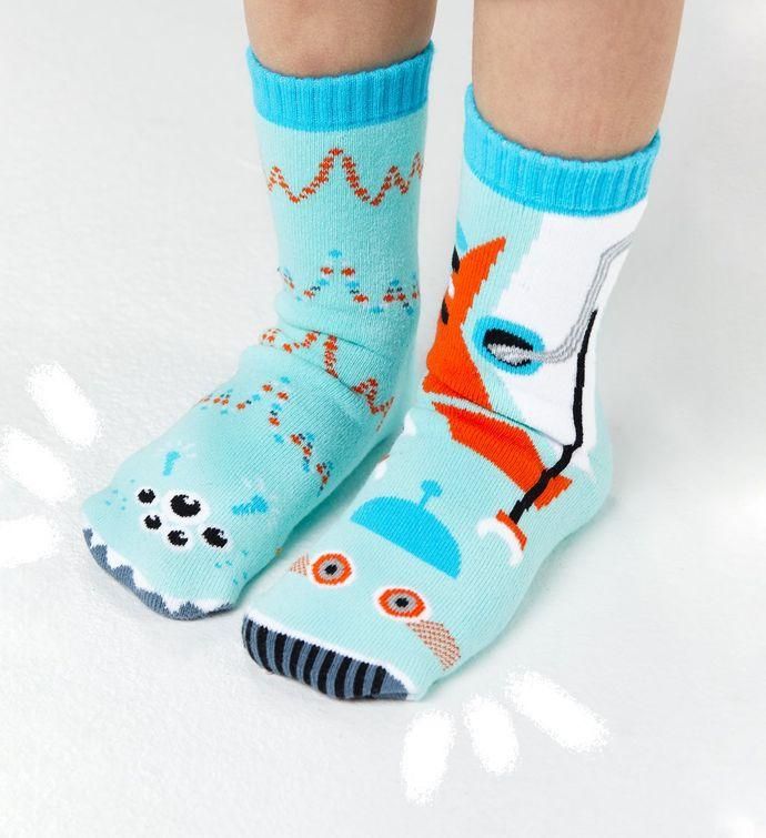 This stellar socks pair comes mismatched as a Robot & an Alien. We don't have to match to be besties. Let's be Pals! | This stellar socks pair comes mismatched as a Robot & an Alien. We don't have to match to be besties. Let's be Pals! | 1-800-Flowers Gifts Delivery Robot & Alien Pals Socks Robot & Alien - Kids Socks Comfortable Non-slip Socks For Playtime, Cute Winter Non-slip Socks, Non-slip Blue Socks For Winter, Comfortable Winter Socks For Playtime, Comfortable Socks For Winter Playtime, Comfortable Socks For Playtime In Winter, Comfortable Playtime Winter Socks, White Fun Non-slip Socks, Fun White Non-slip Socks