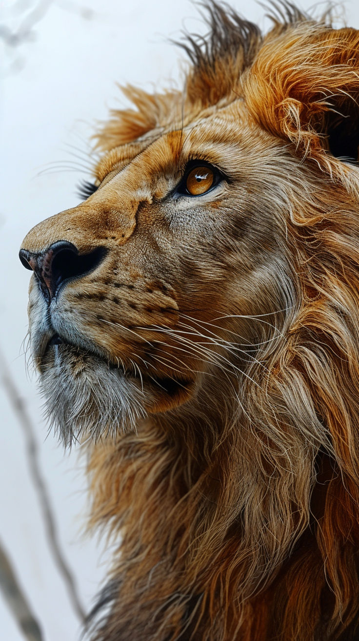 An illustrative portrait of a lion showcasing its strength and grace, symbolizing the majestic roar of the wild. Lion Close Up, Lion Head Photography, Beautiful Lion Photography, Lion Profile Picture, Lion Looking Up, Real Lion Pictures, Lion Face Photography, Tiger Side Profile, Lion Portrait Photography