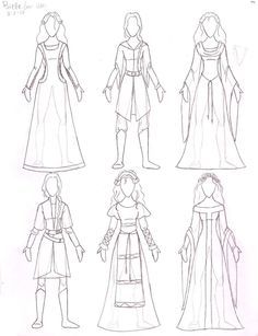 Medieval Costume Ideas Medieval Costume Ideas, Some Drawings, Medieval Garb, Medieval Clothes, Larp Costume, Medieval Costume, Dress Sketches, Dress Drawing, Medieval Clothing