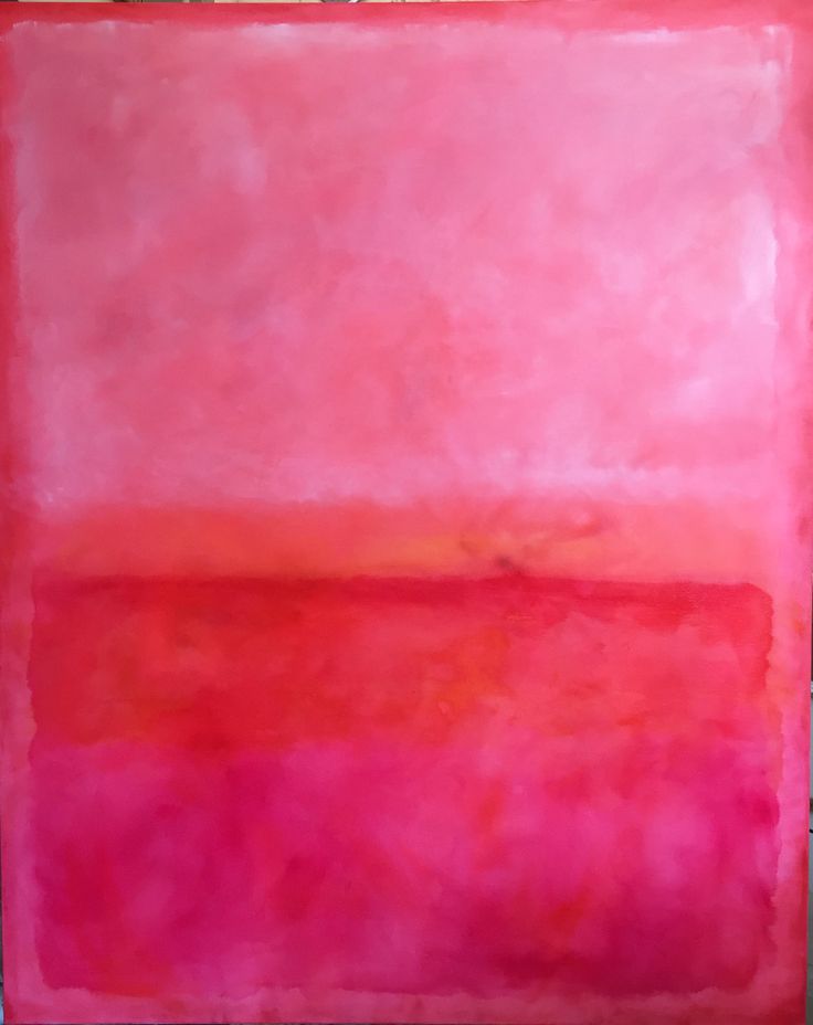 an abstract painting with pink and red colors