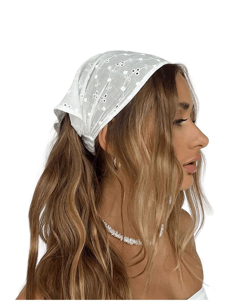 PRICES MAY VARY. Fabric: Women's headband scarf for women is made of quality polyester fabric, lightweight and ventilated, will not add burden to your head Design: The women's headband features eyelet, floral embroidered, triangle shape, elastic Occasion: The headbands can be widely applied on different occasions such as doing housework, masquerade parties, role playing parties, taking photos, cooking and so on The great gift choice for ladies. Awesome gift choice for women on Birthday, Valentin Christian Veiling, Organic Hair Products, Modest Woman, Tropical Vacation Outfits, Bohemian Grunge, Second Day Hairstyles, Indie Hair, Style Staples, Hair Accessories Boho