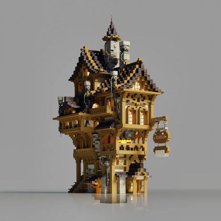 an image of a toy house made out of wood and metal with text overlaying it