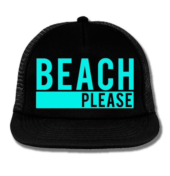 "BEACH PLEASE" Black Trucker Hat with Aqua Print FREE USA SHIPPING! 100% polyester foam Structured High profile Plastic snapback closure Swimming Hairstyles, Black Trucker Hat, Beach Hairstyles For Long Hair, Funny Tote Bags, Beach Please, Adulting Shirts, Beachwear For Women, Trendy Short Hair Styles, Beach Hair