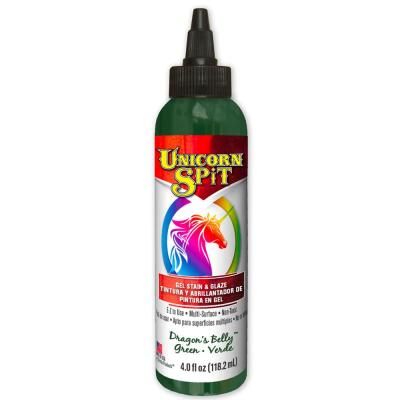 the bottle of unicorn spirit liquid is green