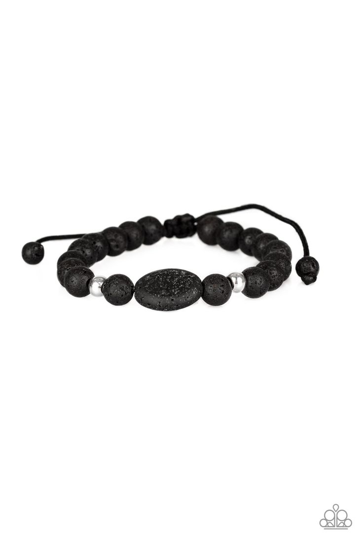 Infused with dainty silver accents, a collection of black lava rock beads are threaded along a shiny black cord around the wrist for a seasonal look. Features an adjustable sliding knot closure.

Sold as one individual bracelet. Sliding Knot Bracelet, Adjustable Sliding Knot, Sliding Knot Closure, Urban Jewelry, Lava Bead Bracelet, Knot Bracelet, Perfect Sense, Sliding Knot, Unisex Bracelets