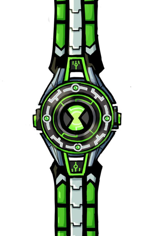 a watch with green and white designs on it