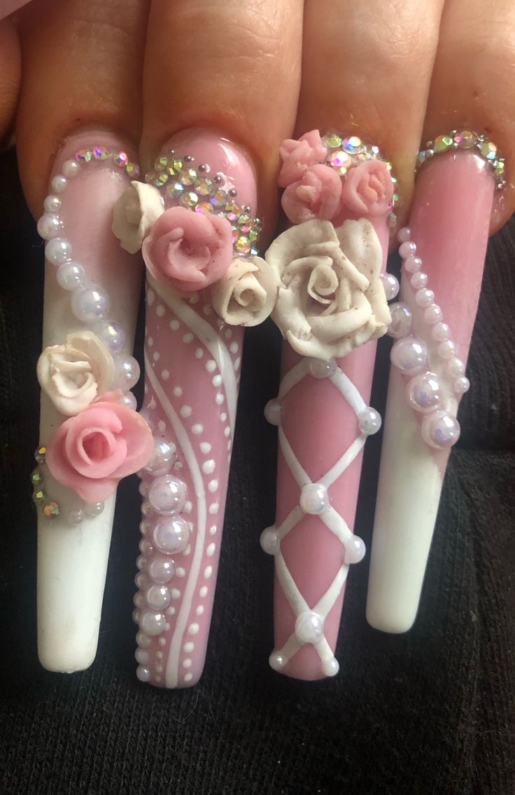 Marie Antoinette Nails, Gel Toes, Gel Toe Nails, Nails Design With Rhinestones, Acrylic Gel, Unique Acrylic Nails, Bling Acrylic Nails, Bling Nails, French Manicure