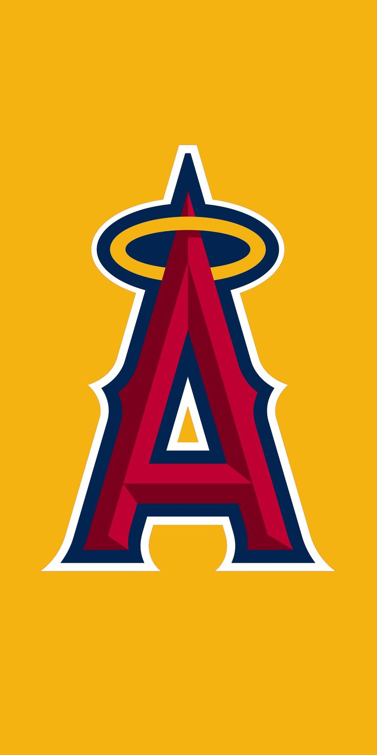 the los angeles angels logo on a yellow background