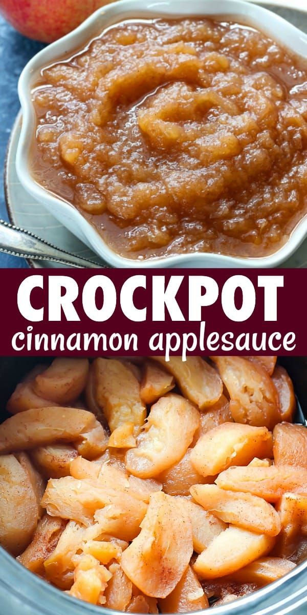 crockpot cinnamon applesauce is an easy and delicious dessert