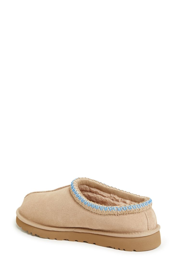 A top-quality suede upper is shaped over a light, flexible EVA sole for indoor or outdoor wear. A woven braid topline adds a nice detail. Slight dye transfer may occur with darker colors during first few wears Suede upper/genuine shearling and/or 100% wool lining/EVA sole Shearling may be sourced from Australia, Ireland, Spain, the UK or the USA. See packaging for confirmed country of origin UGGpure, a textile made entirely from wool to feel and wear like genuine shearling Imported Men's Shoes T Ugg Tasman Slippers, Preppy Shoes, Ugg Tasman, Xmas List, Cute Preppy Outfits, Birthday Wishlist, Summer Fits, Eva Sole, Dream Shoes