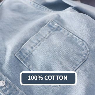 Raffinato Denim Shirt – Elavure Cotton Denim Blue Shirt With Button Closure, Cotton Denim Blue Button-up Shirt, Denim Blue Cotton Button-up Shirt, Washed Blue Cotton Shirt With Button Closure, Cotton Shirt With Pockets, Spring Cotton Denim Top With Relaxed Fit, Spring Relaxed Fit Cotton Denim Top, Cotton Denim Blue Shirt With Pockets, Denim Blue Cotton Shirt With Pockets