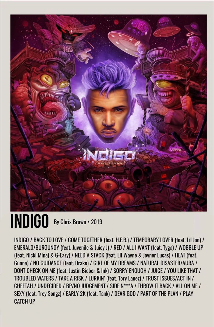 the back cover for indigoo's upcoming album, indigoo by chris brown