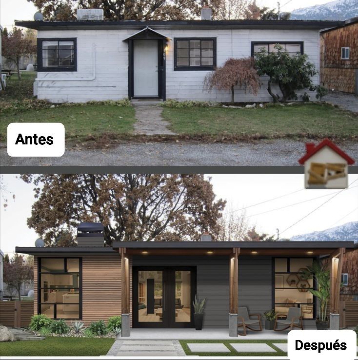 before and after pictures of a small house