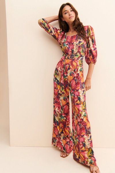 Rent Jumpsuits & Rompers | Nuuly Fall Wedding Guest Outfit, Puff Sleeve Jumpsuit, Spring Wedding Outfit, Women Attire, Denim Coverall, Wedding Guest Outfit Fall, Embroidered Jumpsuit, Summer Wedding Outfit, Belted Romper