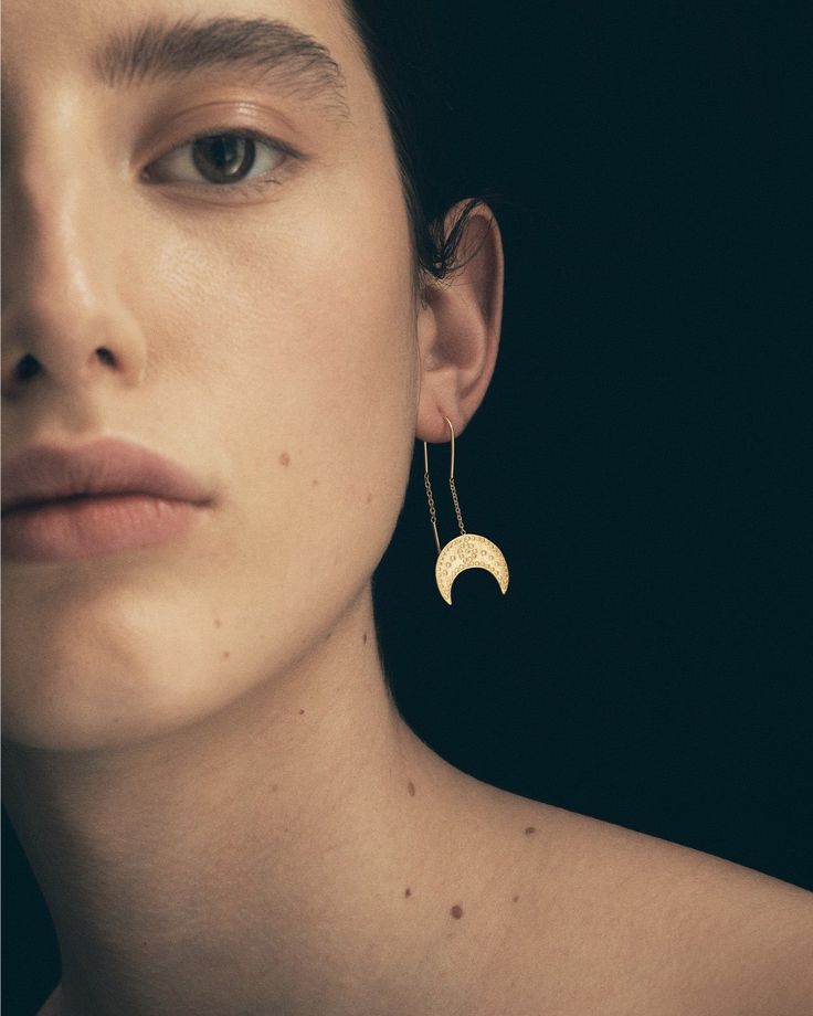 Our Hanging Moon Earrings Gold in 18k Gold Vermeil are delicate & lightweight. The Crescent Moon has long been a symbol of feminine energy. The Sun Meaning, Sun Meaning, Moon Earrings Gold, Engagement Games, Miscellaneous Gifts, Divine Goddess, Latin Word, Gold Vermeil Jewelry, Ancient Symbols