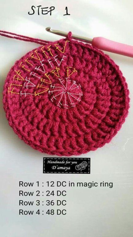 a crocheted item is shown with the instructions for it to be knitted