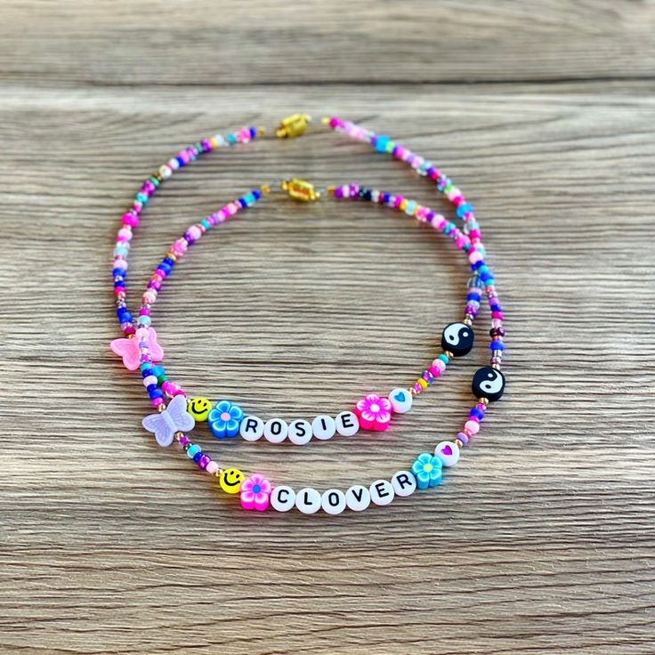 Beaded Name Necklace, Kids Jewelry, Little Girls Necklace, Best KIDS Gifts, Coolest Gift Ideas, Y2K Choker, Smiley Necklace, Flower Choker - Etsy Purple Beaded Necklace With Letter Beads As Gift, Cute Beaded Necklaces With Letter Beads For Gift, Cute Letter Beads Beaded Necklace As Gift, Cute Beaded Necklace With Letter Beads For Gift, Cute Personalized Beaded Necklaces For Gift, Cute Handmade Necklaces For Friendship, Playful Personalized Multicolor Beaded Necklaces, Cute Adjustable Beaded Necklaces For Gifts, Playful Blue Beaded Necklaces For Gifts