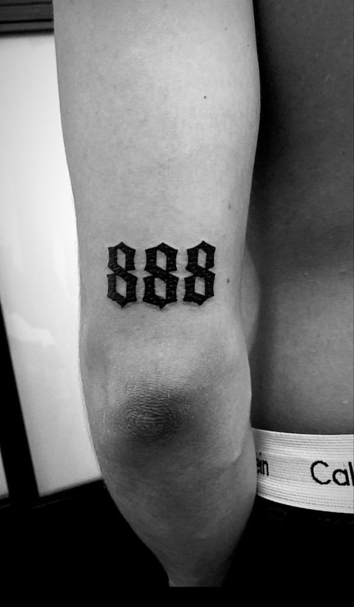 888 ~  Angels Numbers ~  Small tatto man 888 Angel Number Tattoo, Tatto Man, 888 Tattoo, 888 Meaning, Above Elbow Tattoo, Angels Numbers, Black Work Tattoo, 888 Angel Number, 777 Tattoo