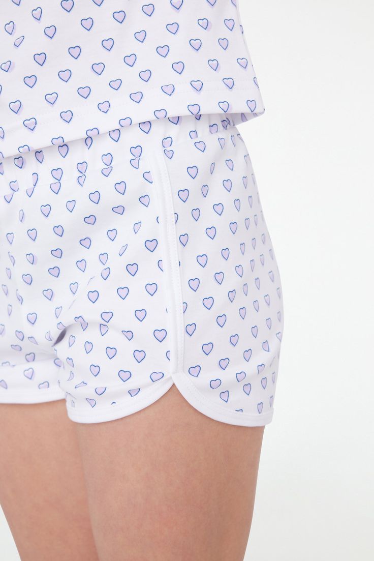 Your kids will love the Lavender Roller Rabbit hearts print in the Playa Play Set which is the perfect two-piece cotton shorts set for any occasion. Toss it over a swimsuit or pack it for a playdate; the cool cotton fabric can take them from the playground to a playdate and back home again. Elastic Waist Super-Smooth Flatlock Seams Materials and Care 100% Long-Staple Premium Cotton Machine Wash Cold, With Like Colors Do Not Bleach, Tumble Dry Low (Line Dry Recommended) Imported Prewashed Measure Pool Party Kids, Roller Rabbit, Kid Pool, Baby Pajamas, Lavender Color, Heart Print, Cute Pattern, Pool Party, Cute Love