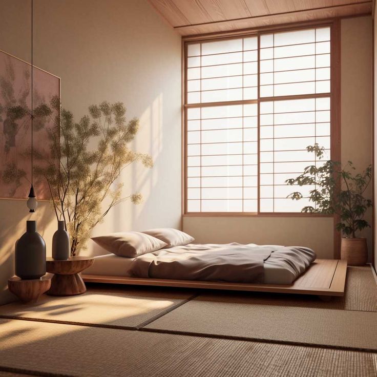 wealth of inspiration for Japanese Bedroom Ideas Small Spaces, Japandi Small Bedroom, Japanese Bedroom Ideas, Tatami Futon, Japanese Bedroom Design, Japanese Style Bedroom, Zen Living, Japandi Bedroom, Zen Interiors