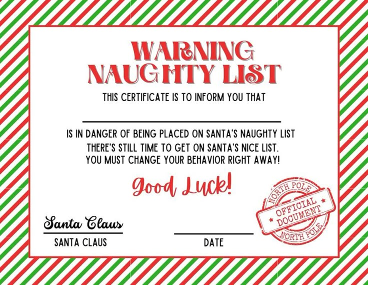 Naught List Elf On The Shelf, Nice List Certificate Free Printable, Christmas Printouts, Winter Kids Activities, Elf Stuff, Santa Nice List, Christmas Nice List, Elf Report Card, Fiesta Christmas