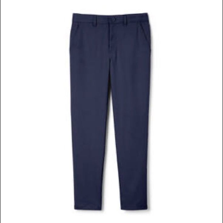 French Toast Boys Navy Pants Size 18 Brand New With Tags Stylish And Trendy Flattering Fit Adjustable Waist Excellent Addition To Wardrobe Fitted School Pants With Pockets, Casual Navy Work Pants, Cotton Long Pants For School, Navy High-waisted Cotton Pants, Casual Navy Straight Chinos, Fitted Pants For School In Spring, Casual Blue Full-length Dress Pants, Casual Fitted Blue Dress Pants, Blue Fitted Casual Dress Pants