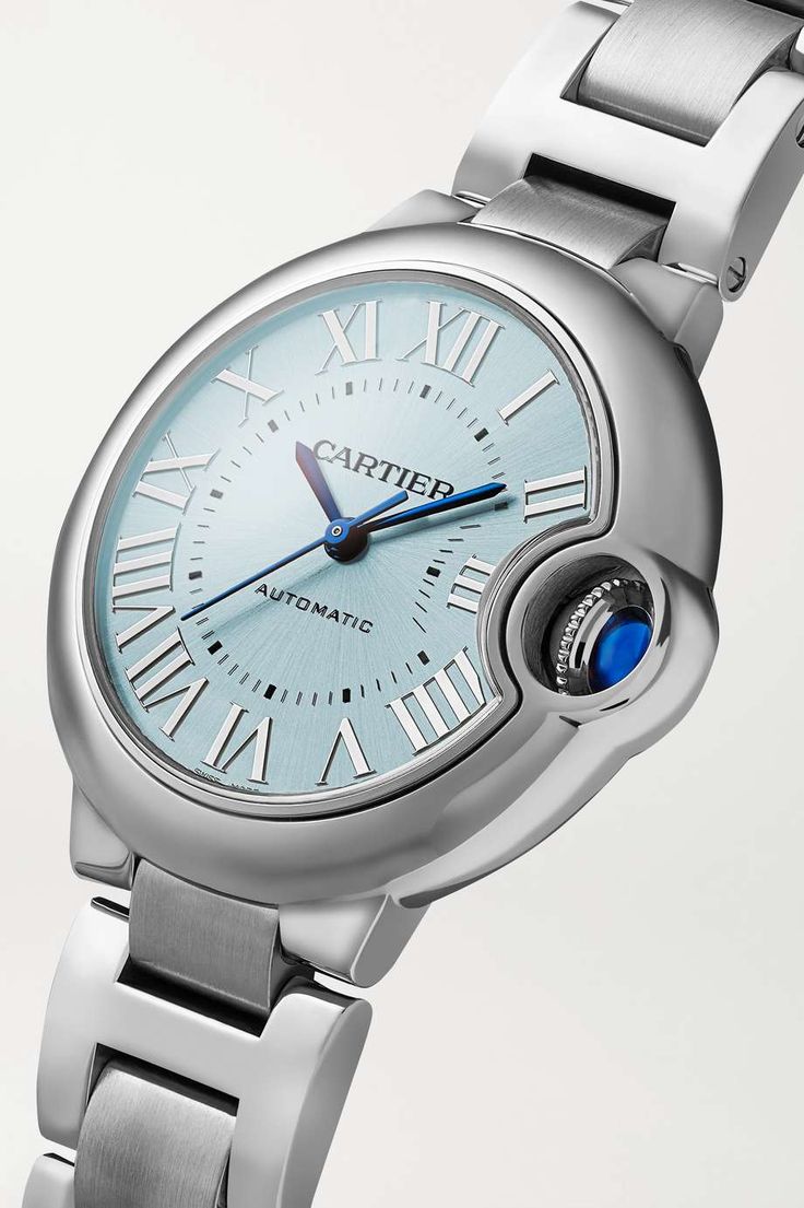 Silver Ballon Bleu de Cartier Automatic 33mm stainless steel watch | CARTIER | NET-A-PORTER Stainless Bracelet, Silver Watches Women, Latest Watches, Cartier Ballon Bleu, Cartier Watch, Designer Fashion Jewelry, Fine Watches, Beautiful Watches, Diamond Watch