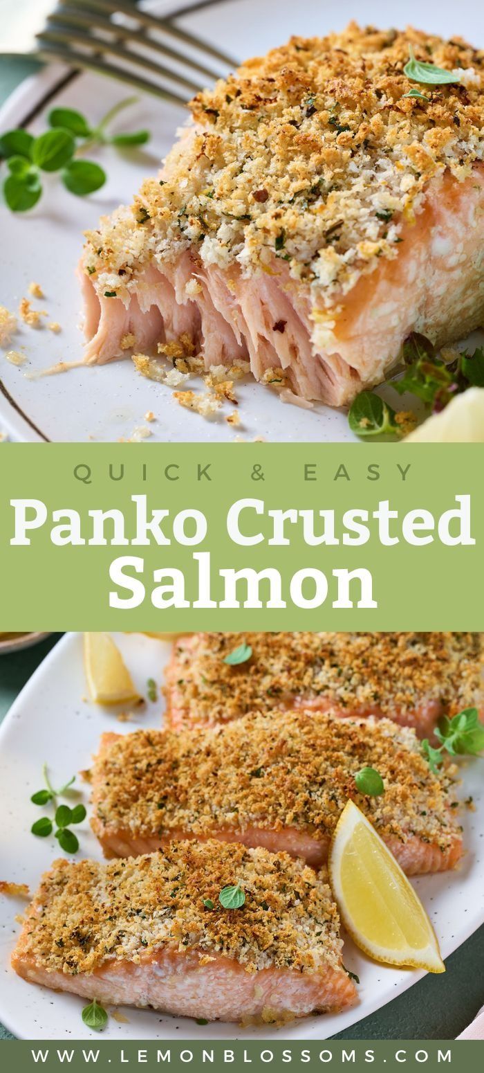 this is an image of panko crusted salmon