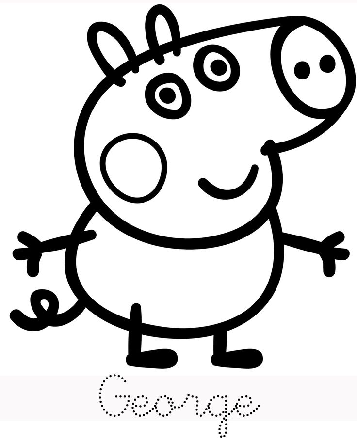 peppo pig coloring page for kids to print out and color on the wall or play with