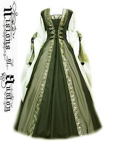 Celtic Costume, Dresses Medieval, Celtic Dress, Celtic Clothing, Irish Clothing, Costume Green, Medieval Gown, Medieval Dresses, Patterns Dress