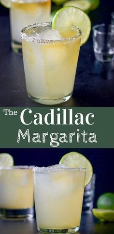 the cadillac margarita is an old fashioned cocktail that's made with tequila and lime