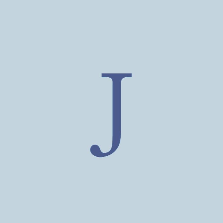 the letter j in blue on a light blue background