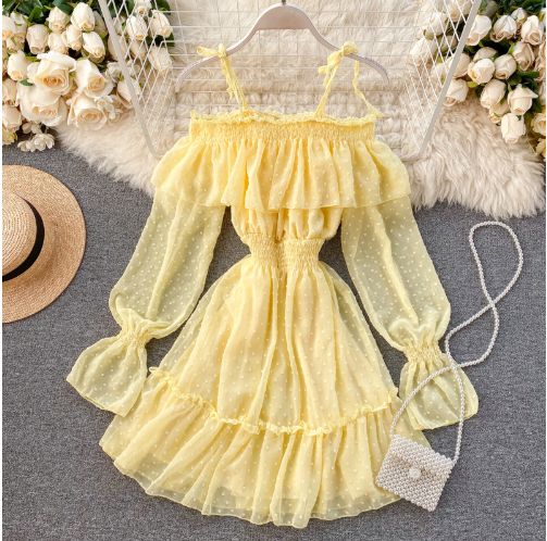 Off Shoulder Sexy Ruffled Dress on Luulla Off Shoulder Short Dress, Elastic Waist Dress, Dress Spaghetti, Really Cute Outfits, Teen Fashion Outfits, Waist Dress, Cute Casual Outfits, Short Dress, Pretty Dresses