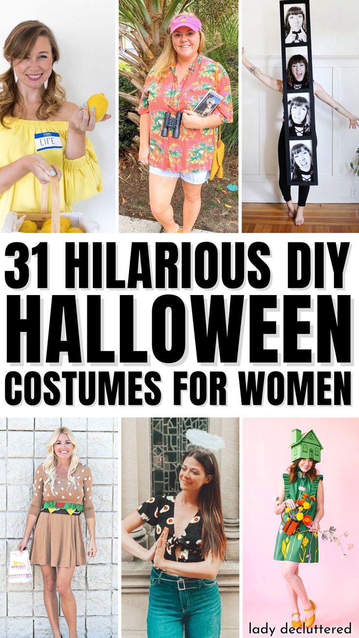 31 Hilarious DIY Halloween Costumes for Women Easy Inexpensive Halloween Costumes, Clever Easy Halloween Costumes, Sugar Mama Costume, Quick Easy Diy Halloween Costumes Women, Clever Costume Ideas, Super Easy Halloween Costumes For Women, Home Made Halloween Costumes For Women, Diy Adult Costumes For Women, Quick And Easy Halloween Costumes Women