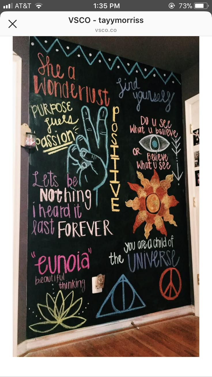 a blackboard with colorful writing on it in front of a door that says, she is a wonderful person