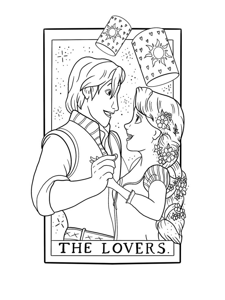 the lovers coloring page for kids