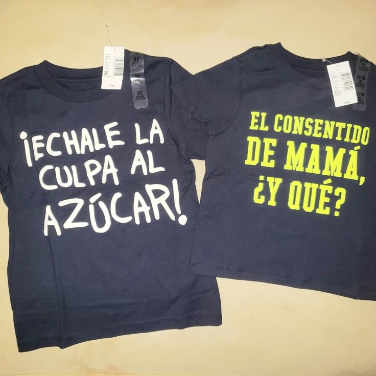 Two Kid's T-Shirts. Cute Spanish Expressions Printed On T-Shirts. Fun Blue T-shirt With Slogan, Blue Graphic Tee With Funny Text, Fun Blue Tops With Slogan, Basic Blue Slogan Tops, Basic Blue Tops With Text Print, Basic Blue Tops With Slogan, Basic Blue T-shirt With Slogan, Casual Blue Shirt With Funny Text, Fun Blue T-shirt With Funny Text