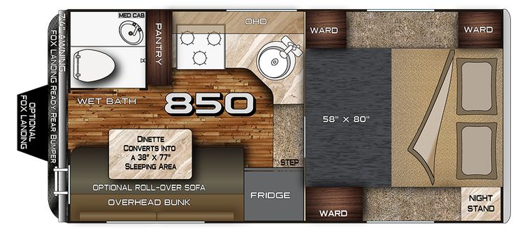 the floor plan for a travel trailer