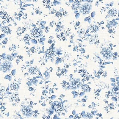 a blue and white floral wallpaper pattern