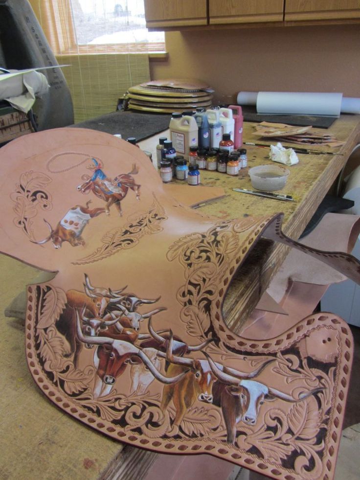 the saddle is being worked on by someone in their home studio, and it's ready to be painted