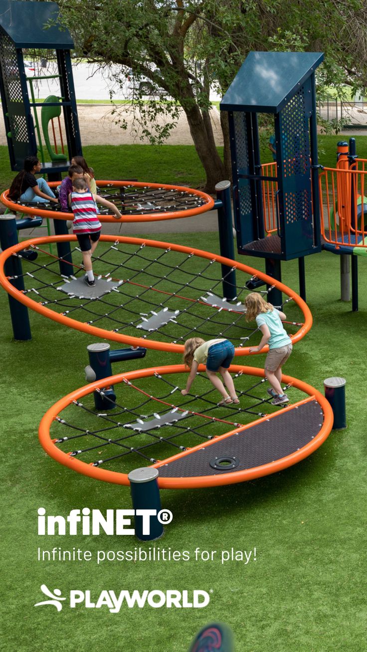 children playing in the play world at an outdoor park